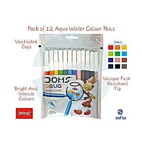 DOMS Water Colour Pens Aqua 12 Shades No. 7265