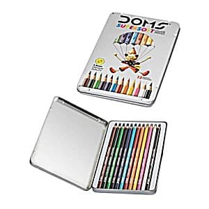 DOMS Colour Pencils Supersoft 12 Colours metal case No. 7204