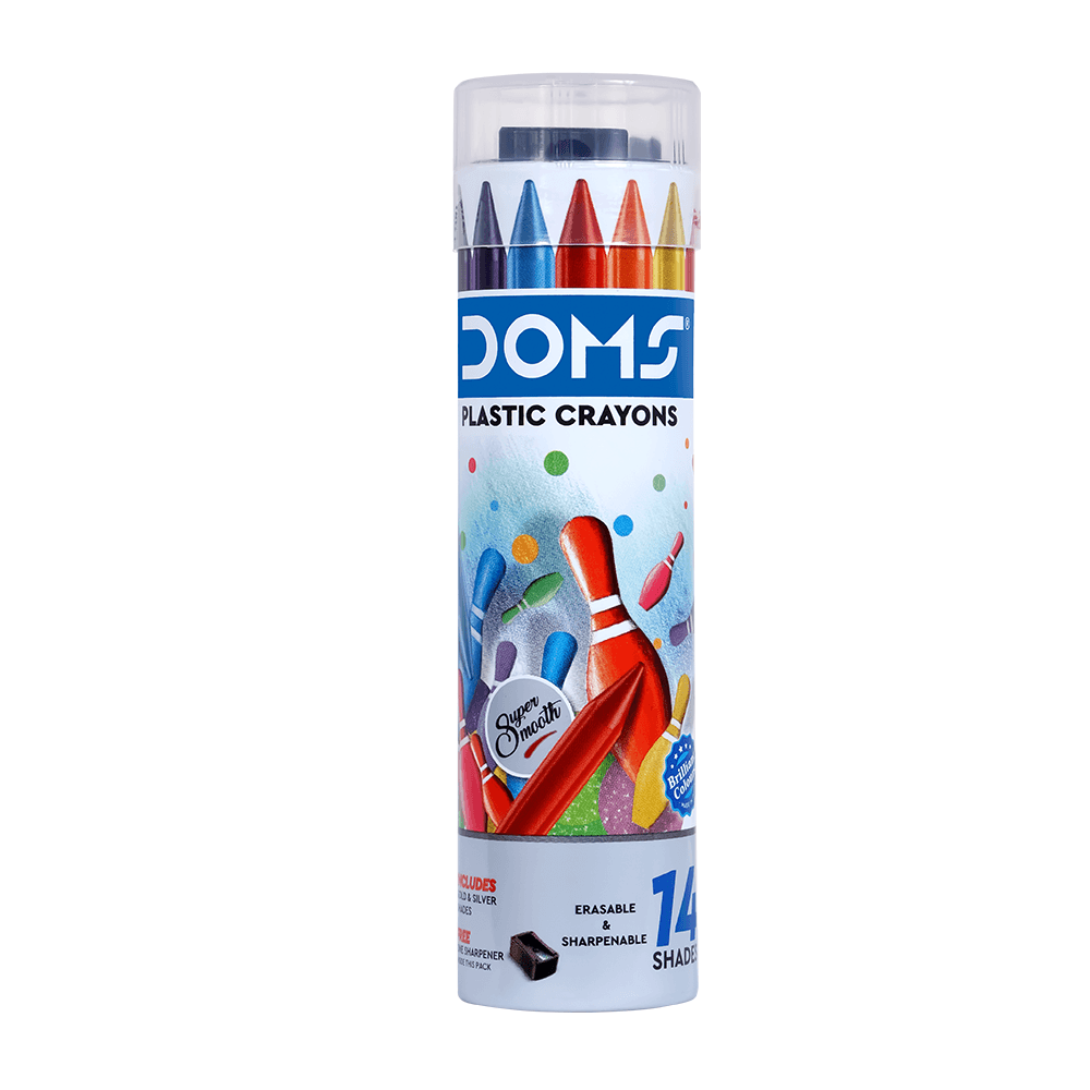 DOMS Plastic Crayons 14 shades ART NO. 7120