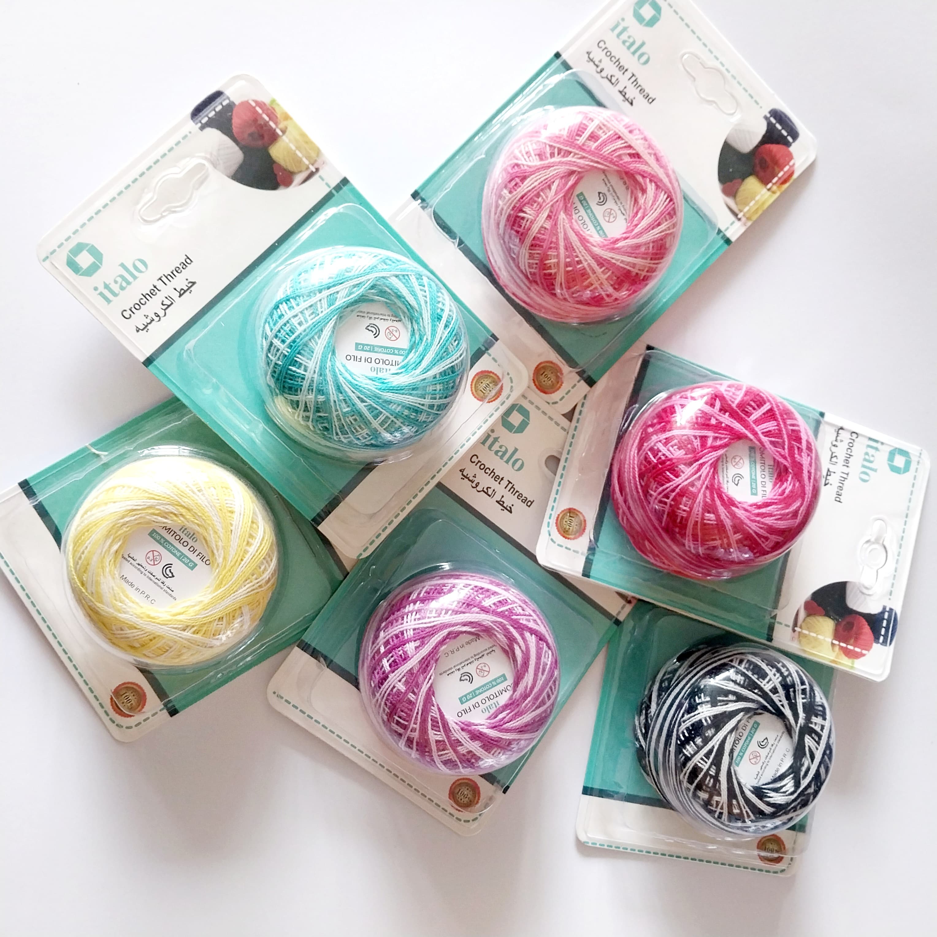 Italo crochet thread 20 gram mix coloured IT series