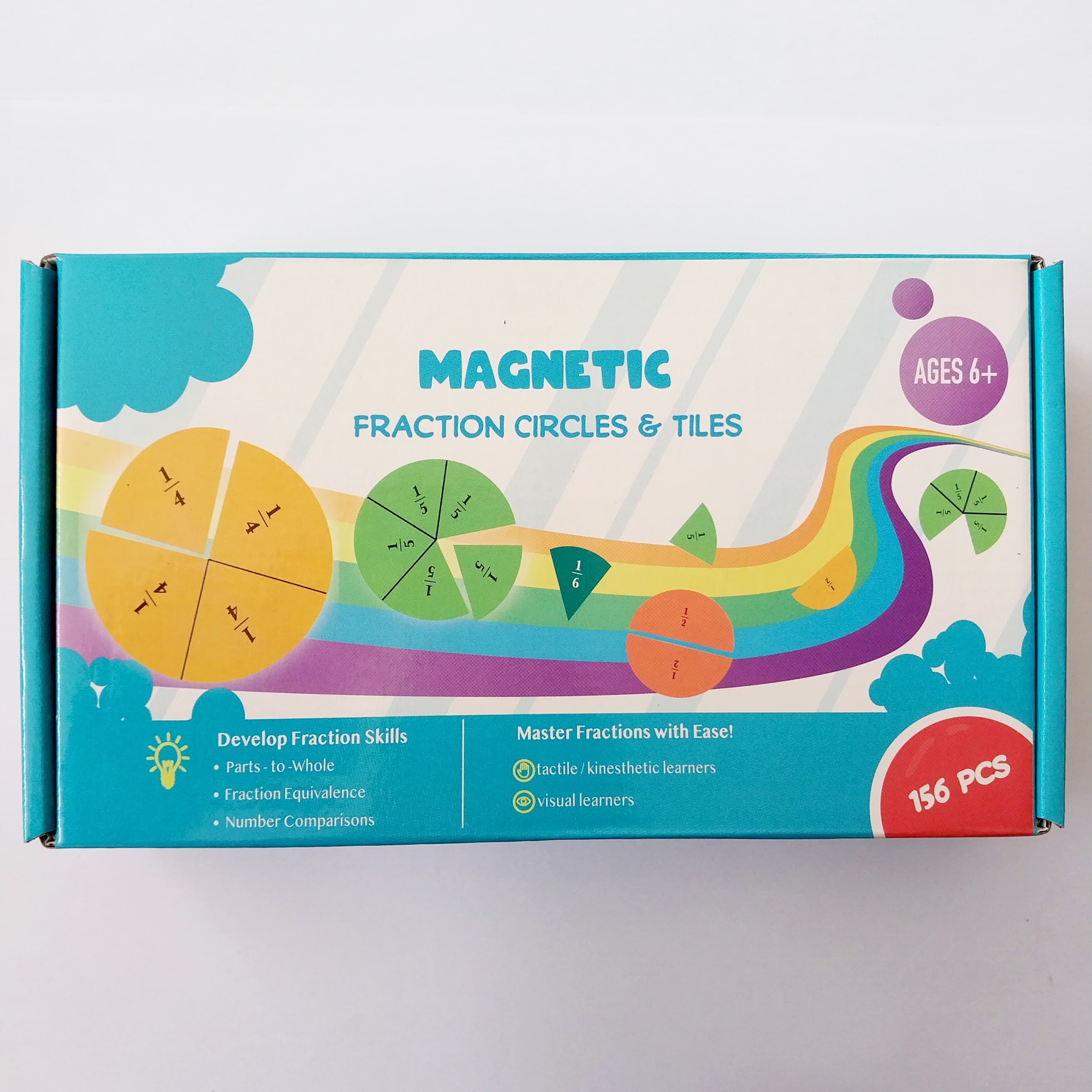 Magnetic Fraction Circles & Tiles 156pcs