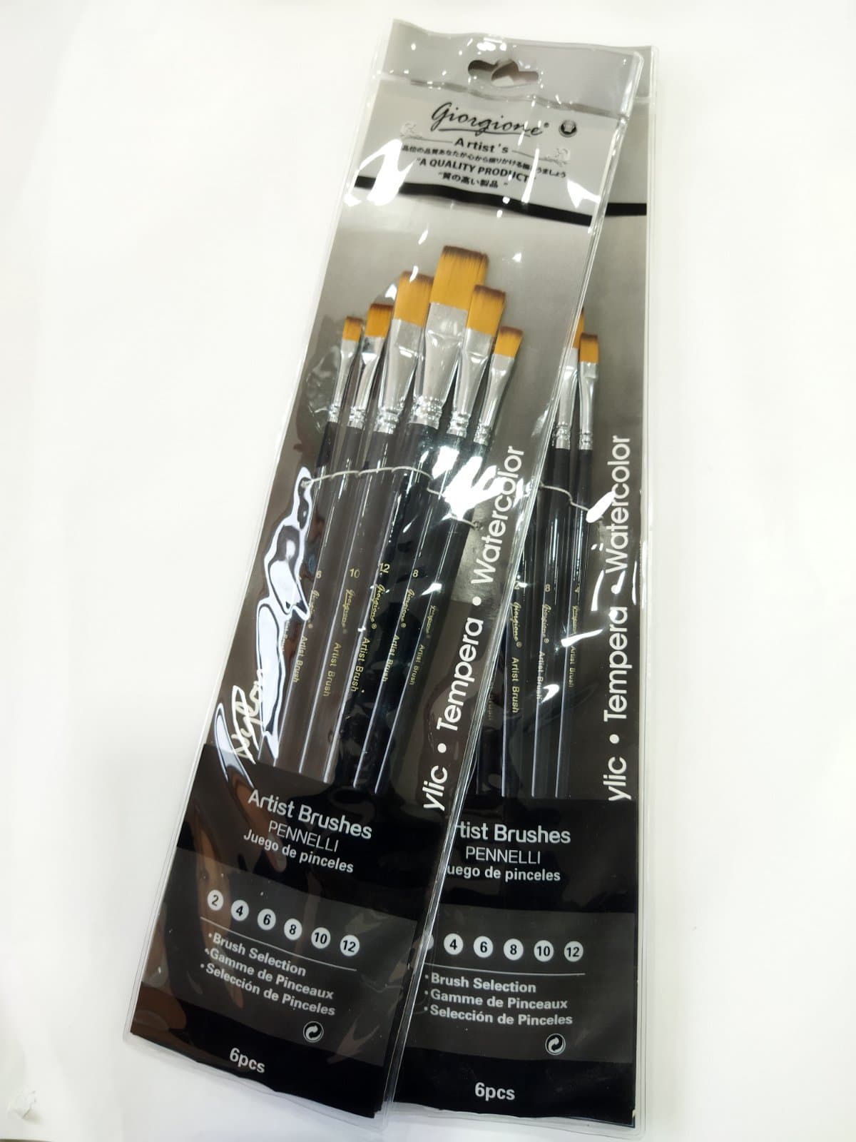 Giorgione,ArtistBrush Pennelli Juego depincele,2,4,6,8,10,12 6pcs(Flat, Flat shader)