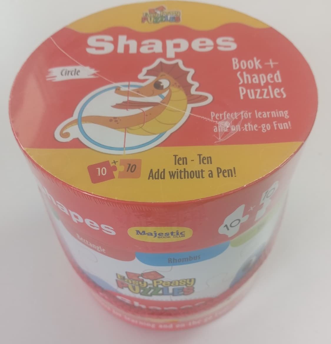 Easy-Peasy Puzzles : Shapes - Book + ShapedPuzzles - Majestic Book Club Educational Toy