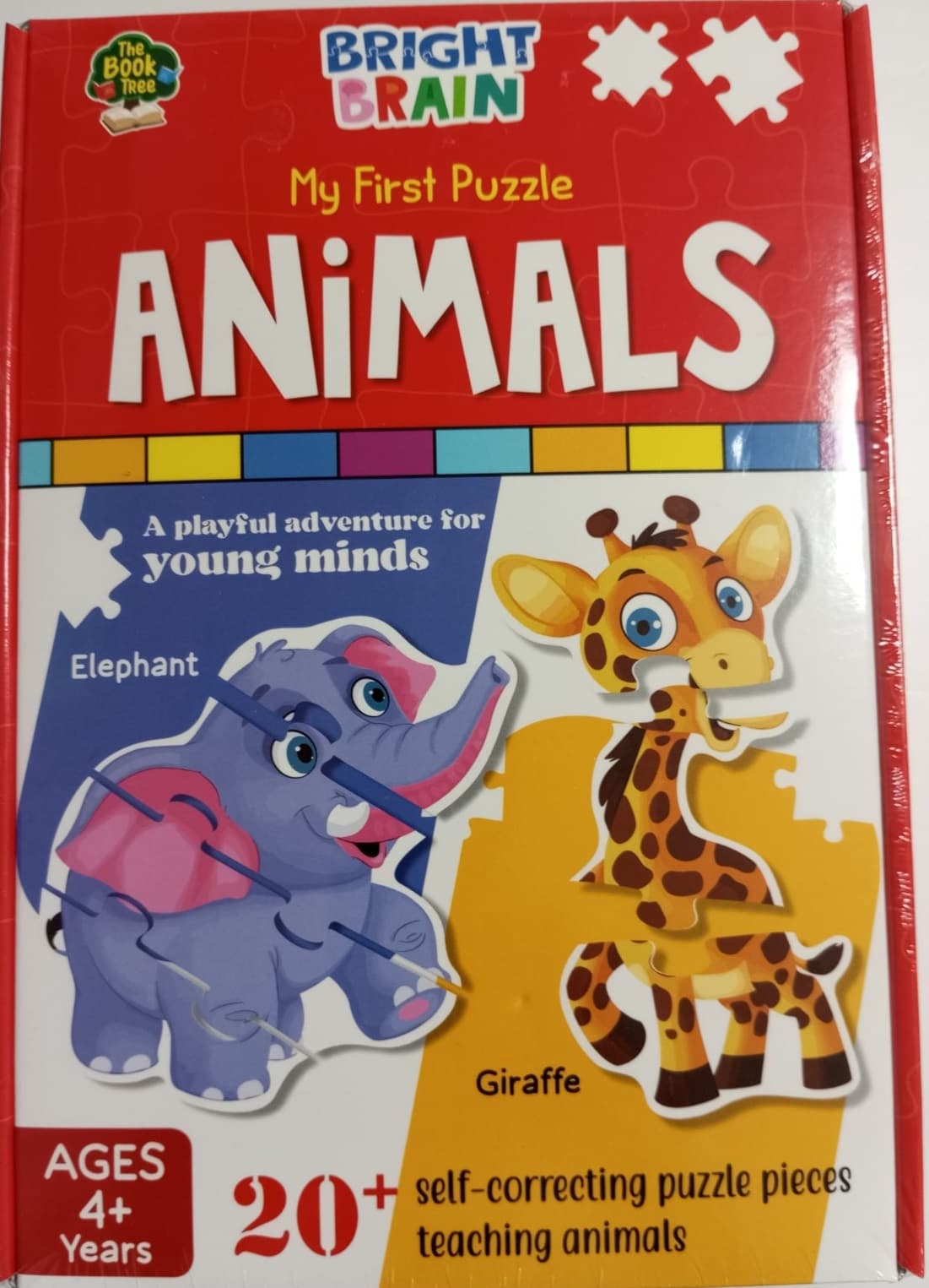 Bright Brain - My First Puzzle : Animals - 20+ Pieces - Majestic Book Club Educational Toy