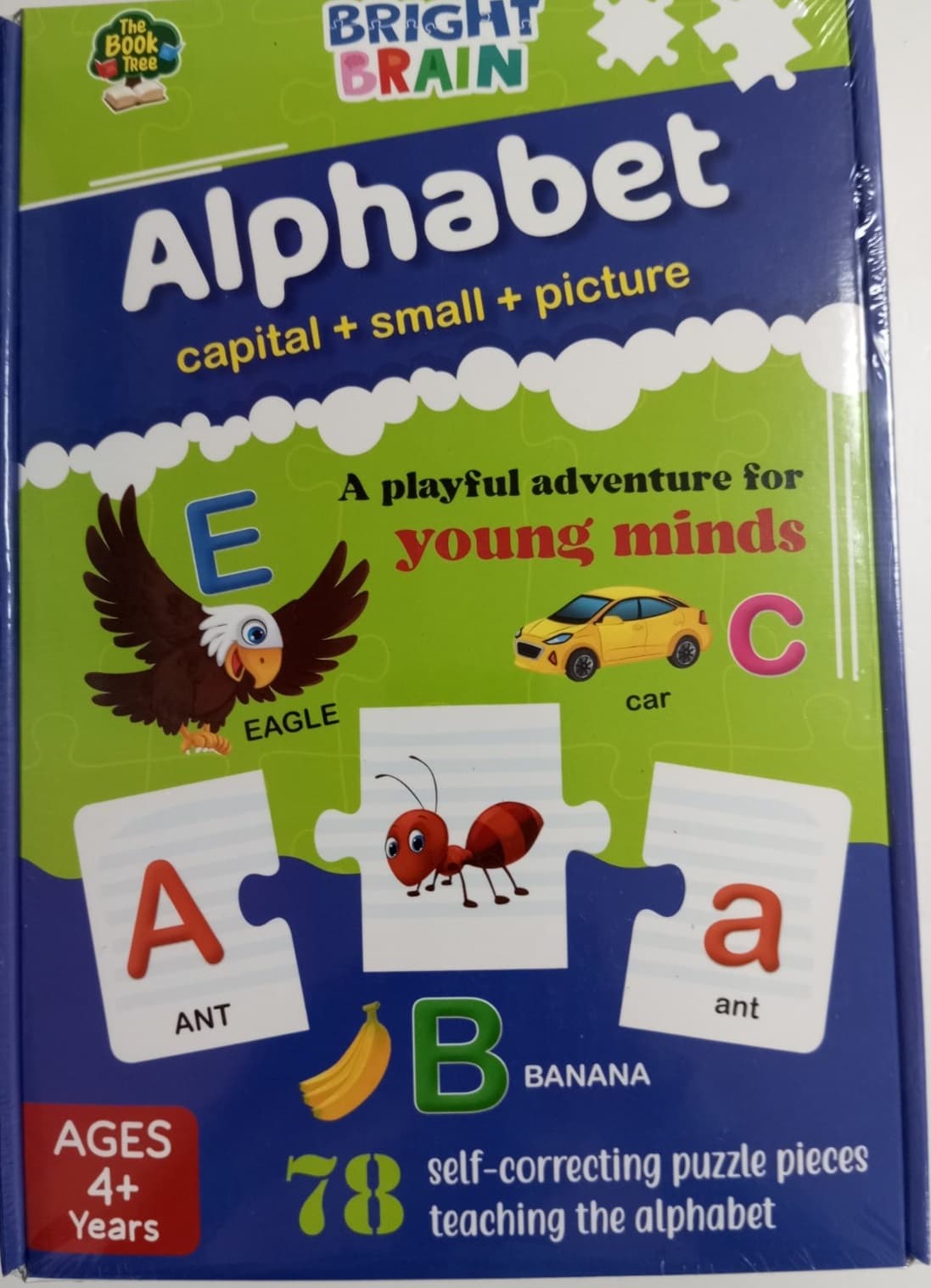 Bright Brain : Alphabet : Capital + Small + Picture - 78 Pieces - Majestic Book Club Educational Toy