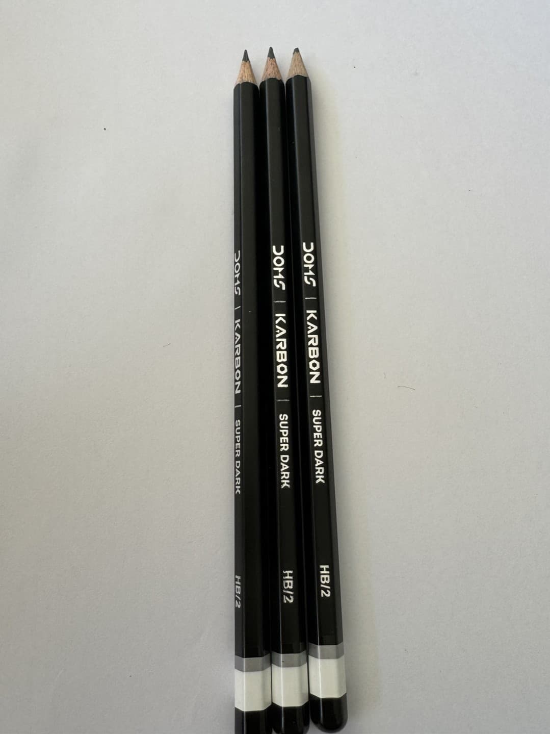 Doms Karbon Eraser Tipped , Super Dark 12 HB/2 Graphite Pencils with eraser and sharpener, Pack of 12, Art no. 8748