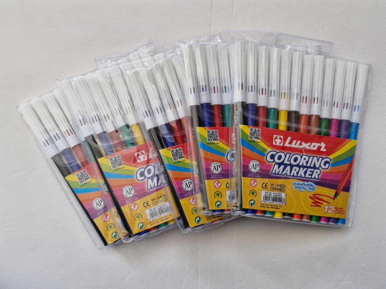 Luxor : Washable Coloring Marker, 12 Super Bright Colors!, Art No :6101/12WT