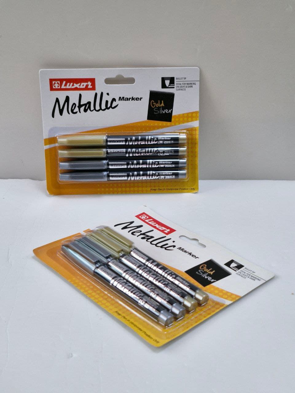Luxor : Metallic Marker, Bullet Tip 1.2mm, Gold & Sliver, Art No : 3480/4BC