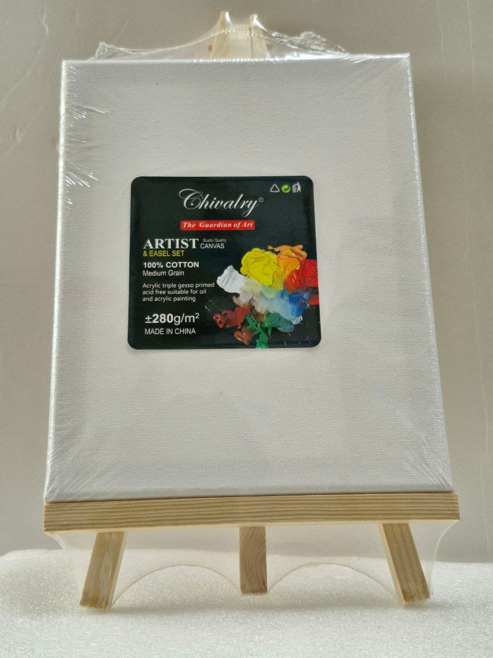 Chivalry studio quality canvas & easel set 280g/m2 20x25 cm