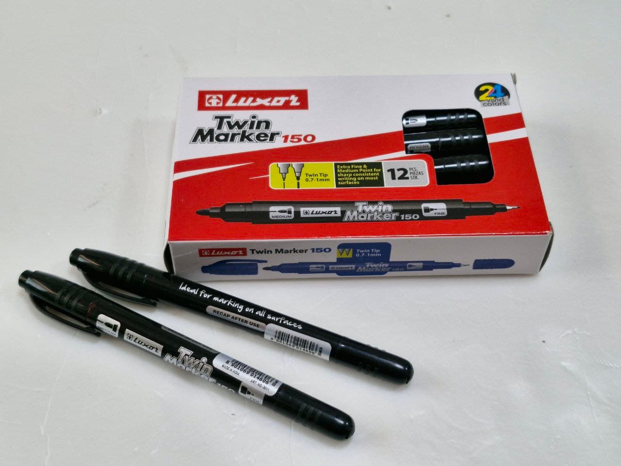 Luxor : Twin Marker 150, Twin Tip 0.7 ‐ 1mm, Black