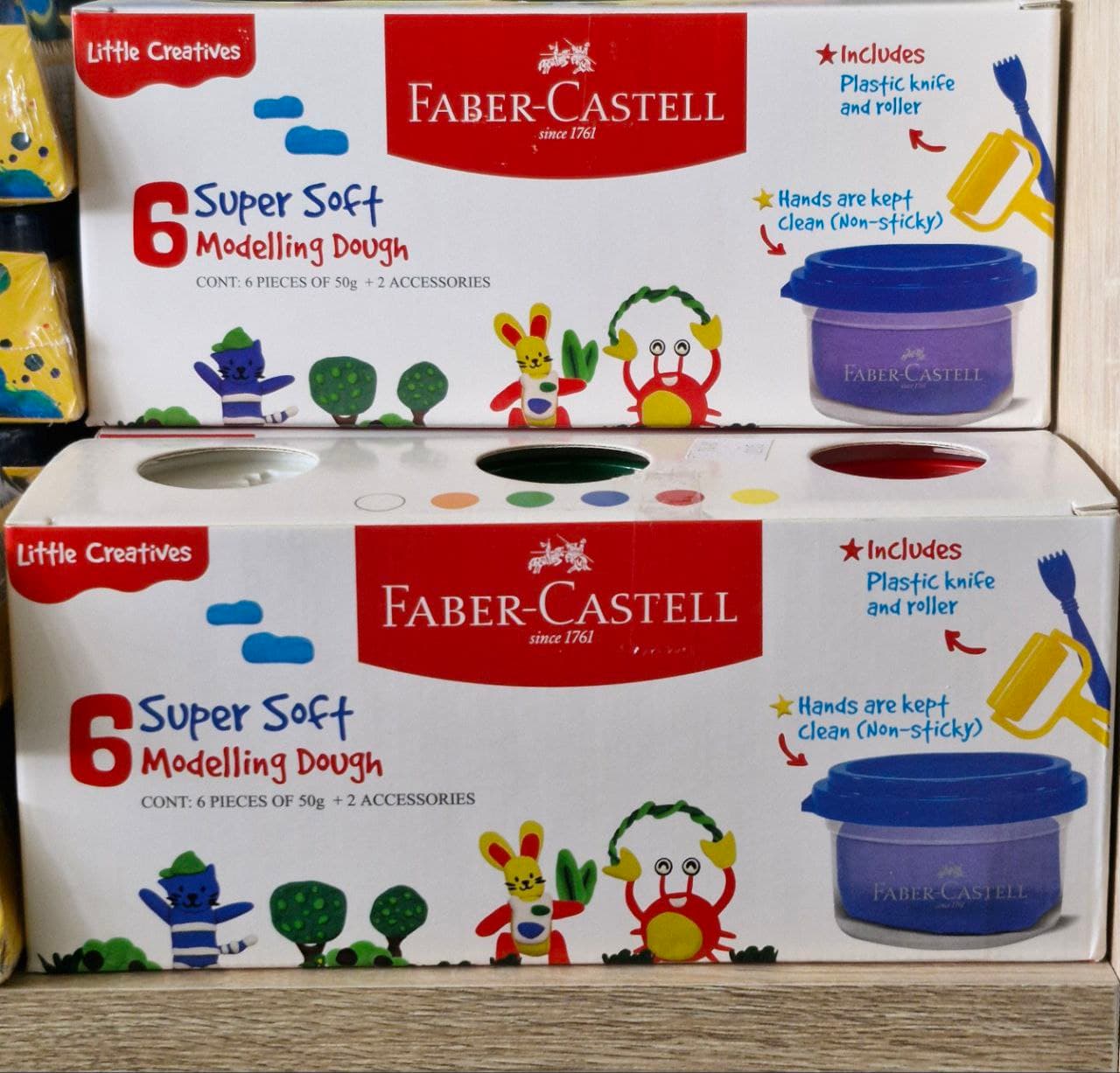 Little Creatives Super Soft Modeling Dough, 6pcs of 50g+ 2 Accessories, Art No. 370816