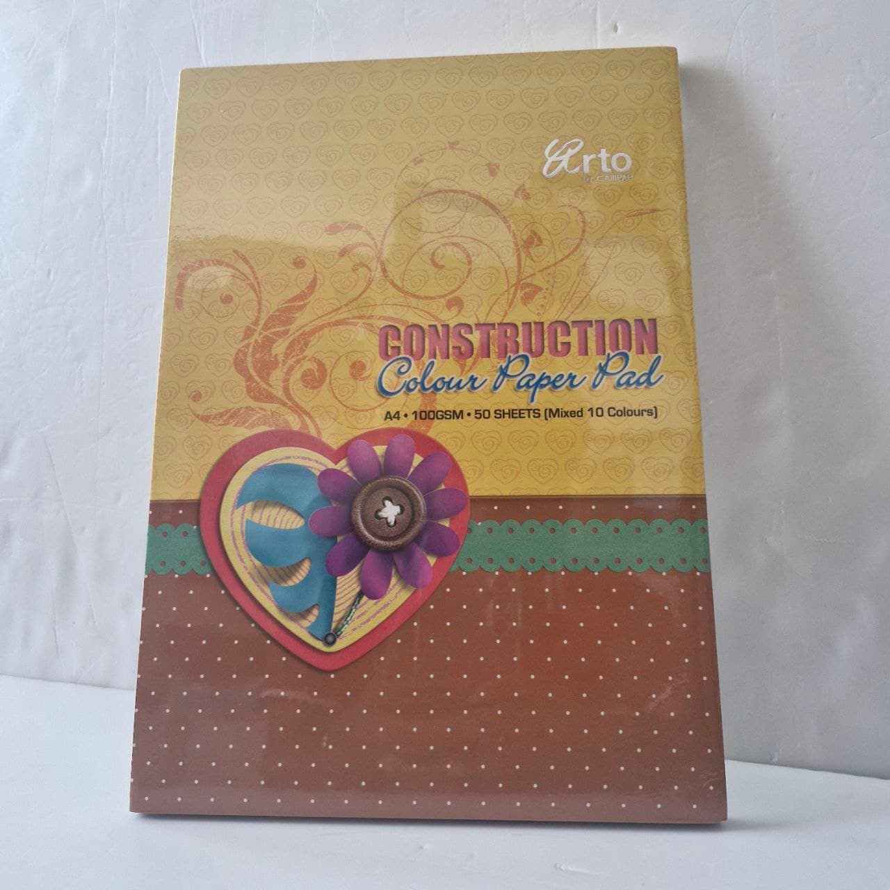 Arto Campap Construction Colour Paper Pad CR36232 A4 100gsm 50sheets (Mixed 10 Colours)