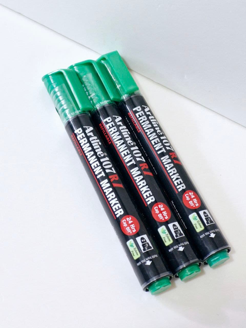 Marker Artline Permanent Refillable 107R Green
