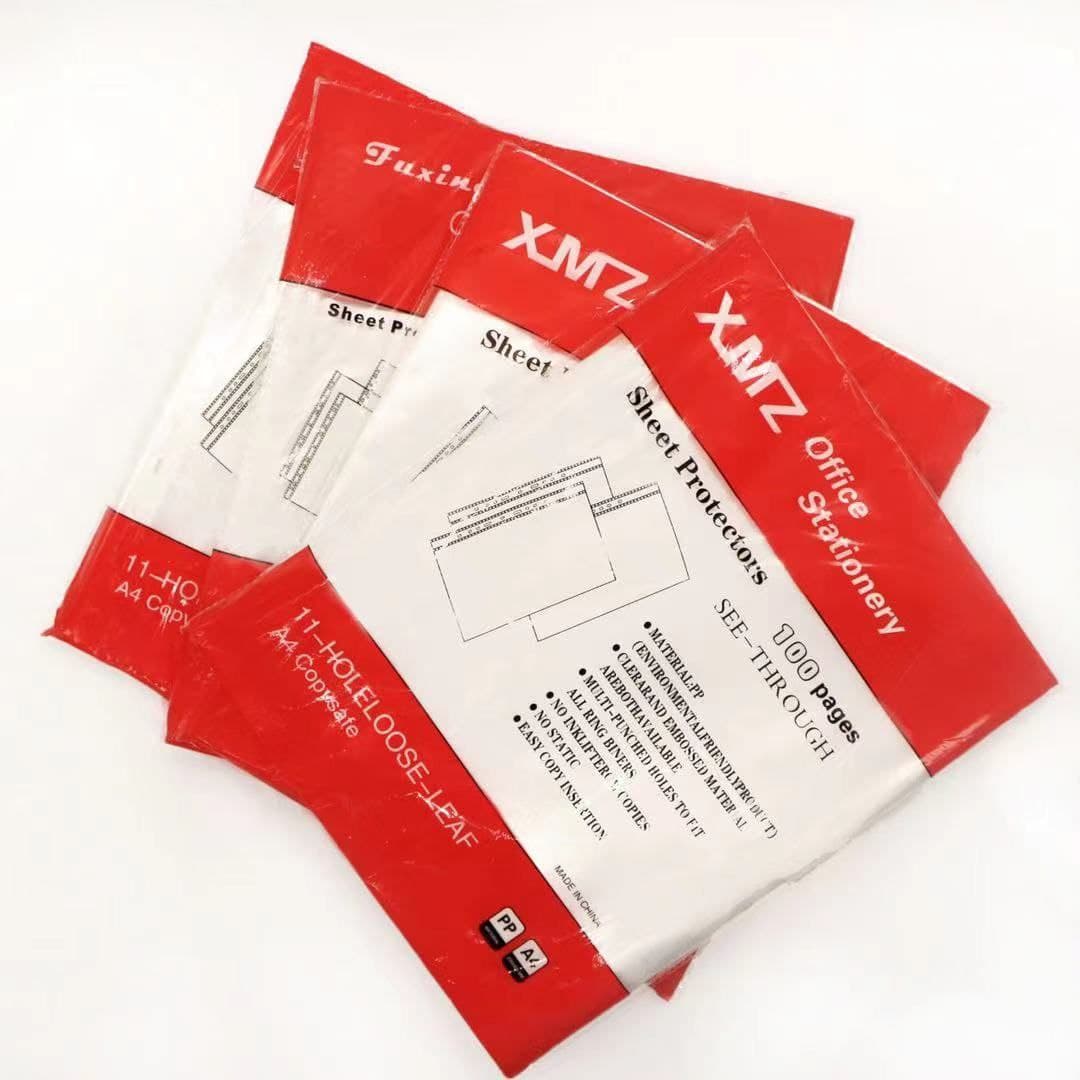 XMZ Office stationary, see-Through Sheet protectors, A4 Size , 100 pages