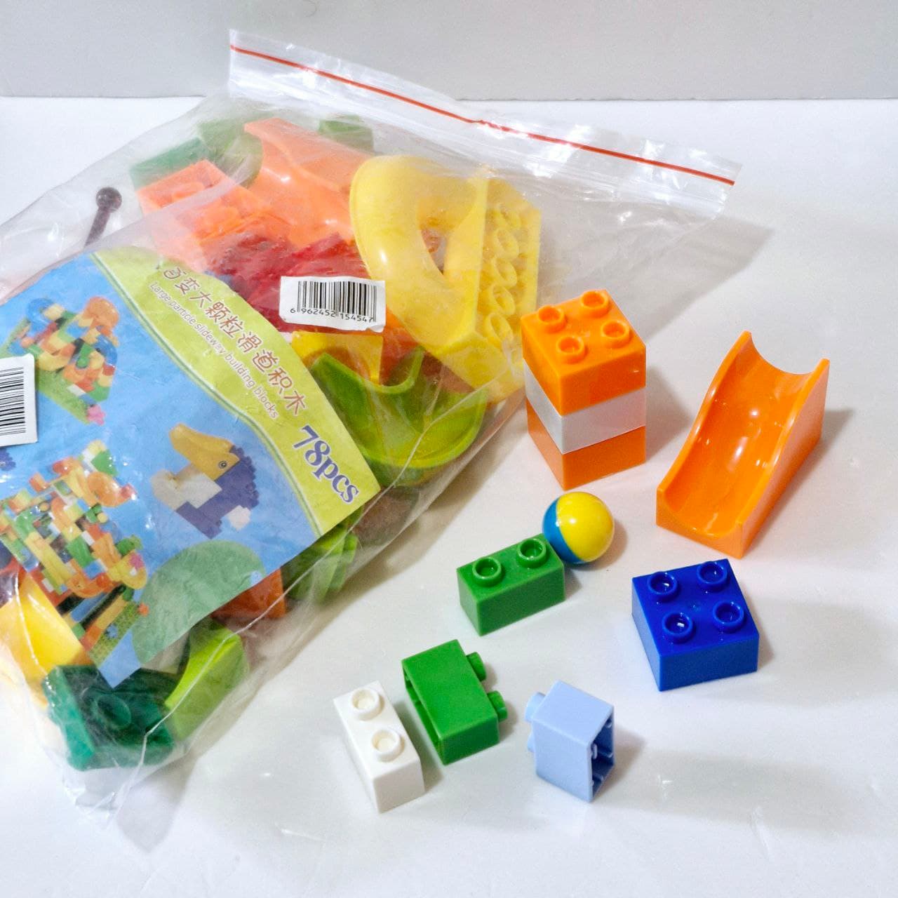 Building Blocks, 78 pcs Large Particles Slideway Building Blocks, 2661-5