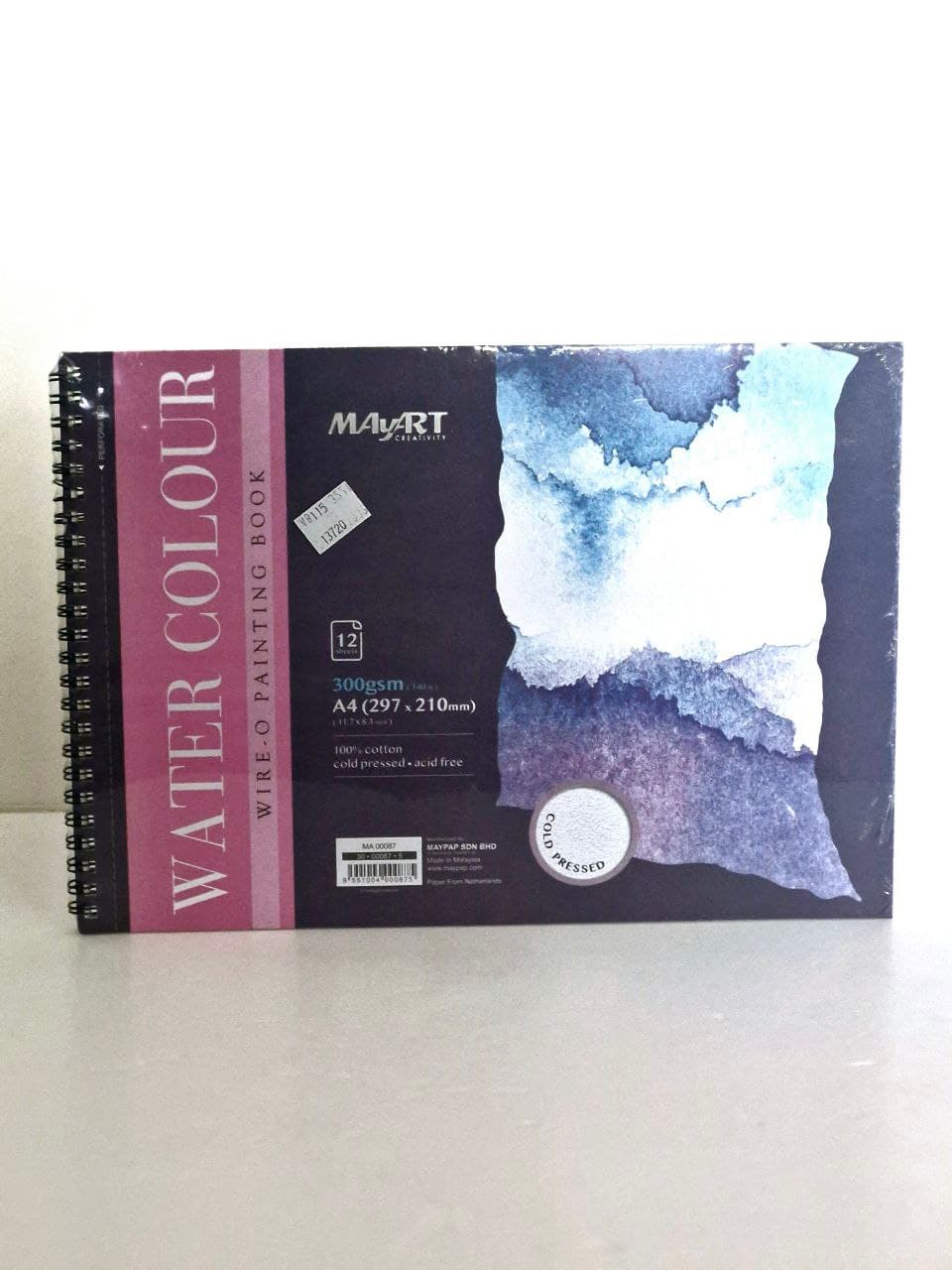 Spiral Water Colour Painting Book A4, Wire‐O, 300gs 12 Pages MA00082