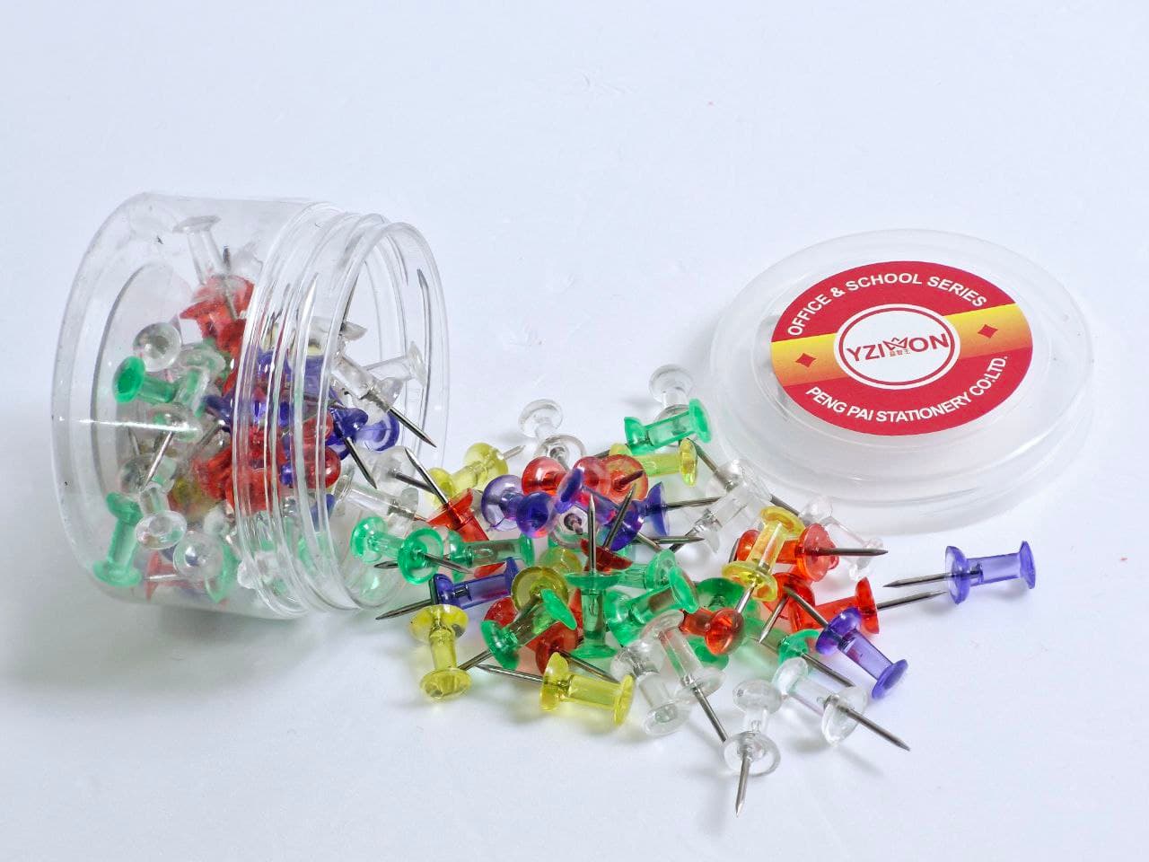Yizhiwang, Multi Color Transparent Push Pin 100Pcs