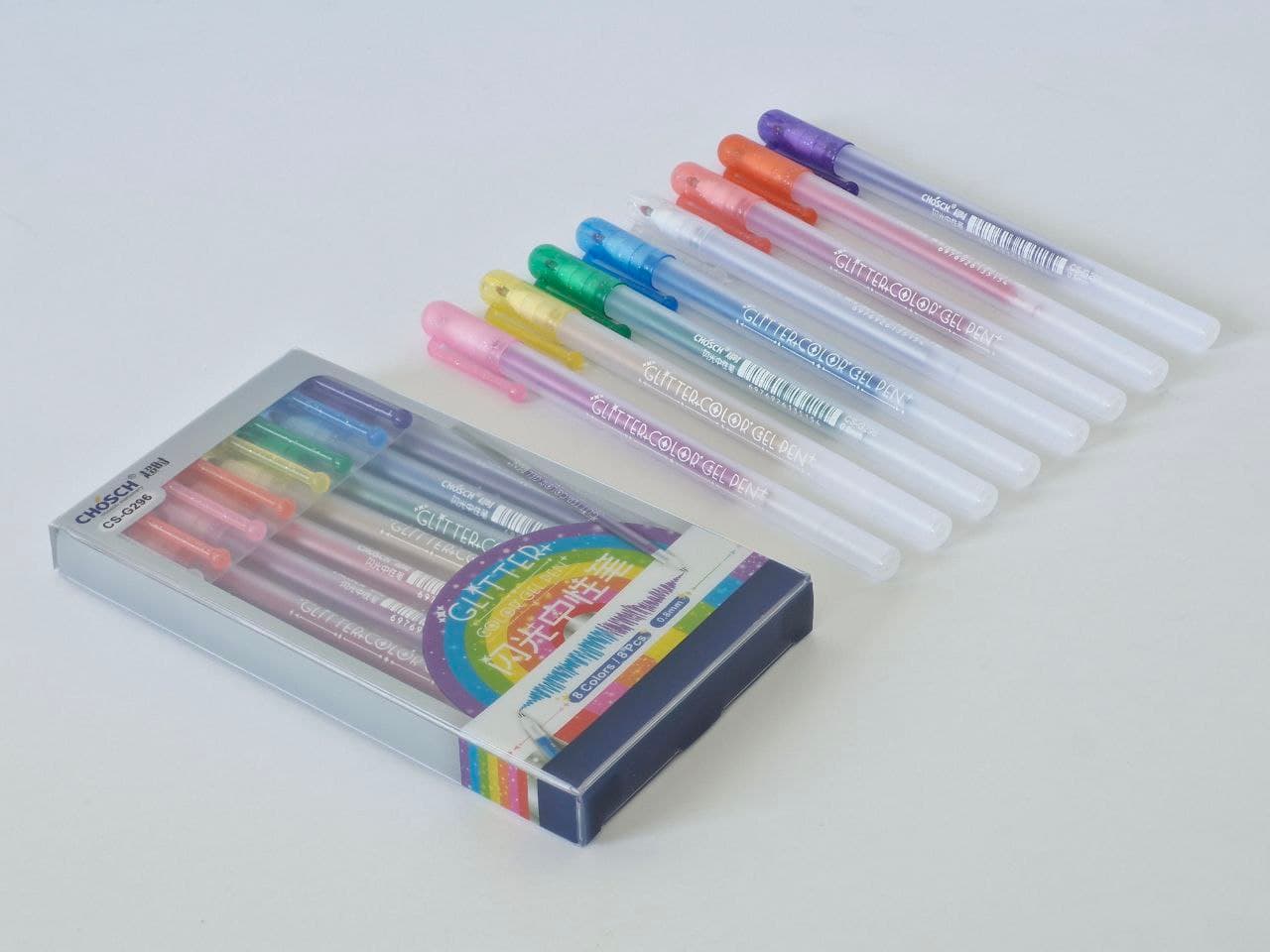 Chosch Glitter Color Gel Pen, 8 Colors, No. CS‐G296