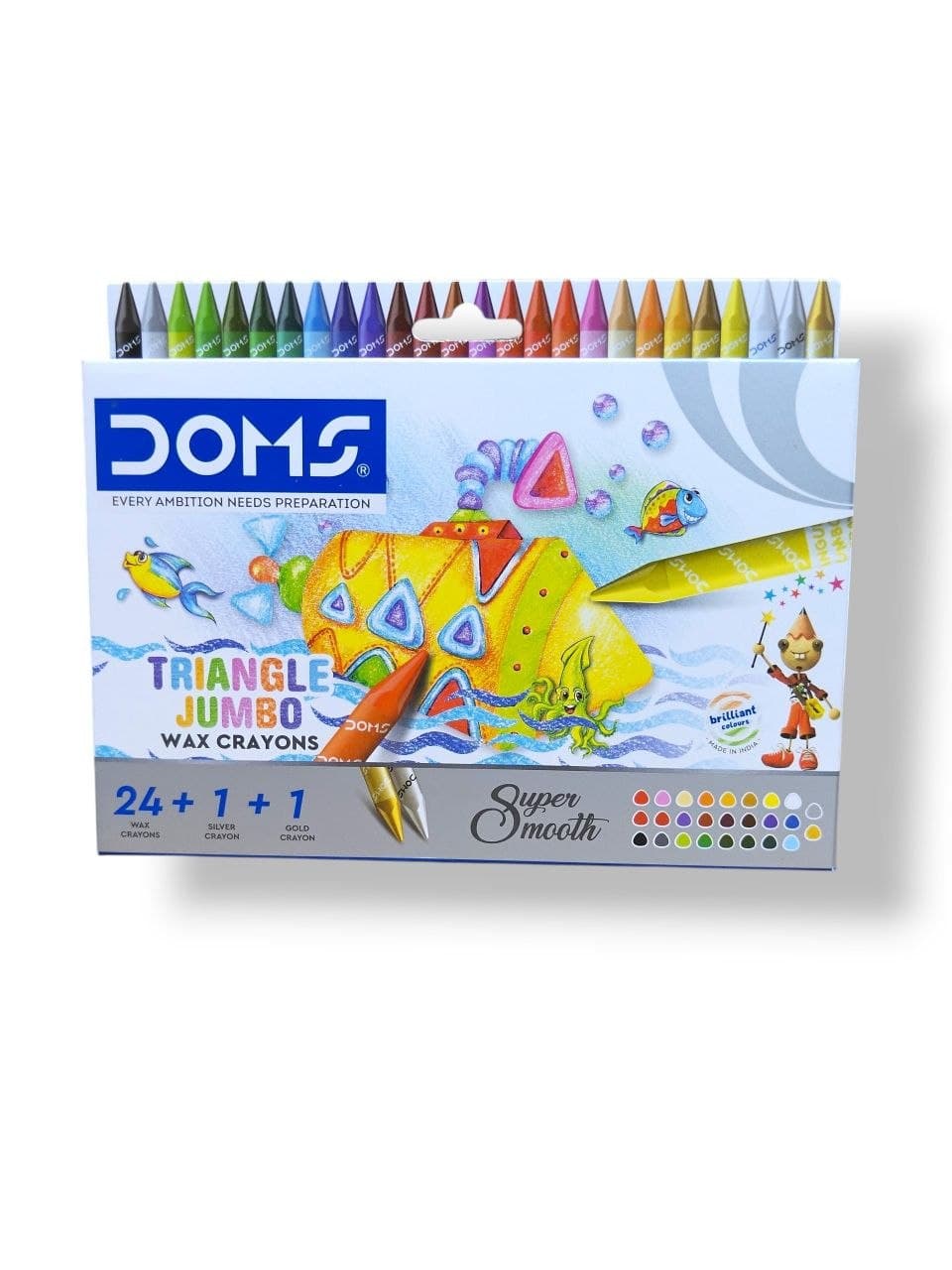 DOMS Wax Crayons Triangle Jumbo 24 shades