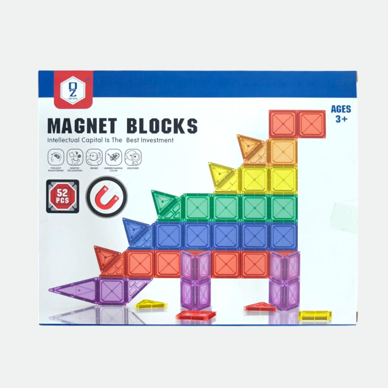 Magnet Blocks Intellectual Capital Is The Best Investment 52 pcs : Dezhi