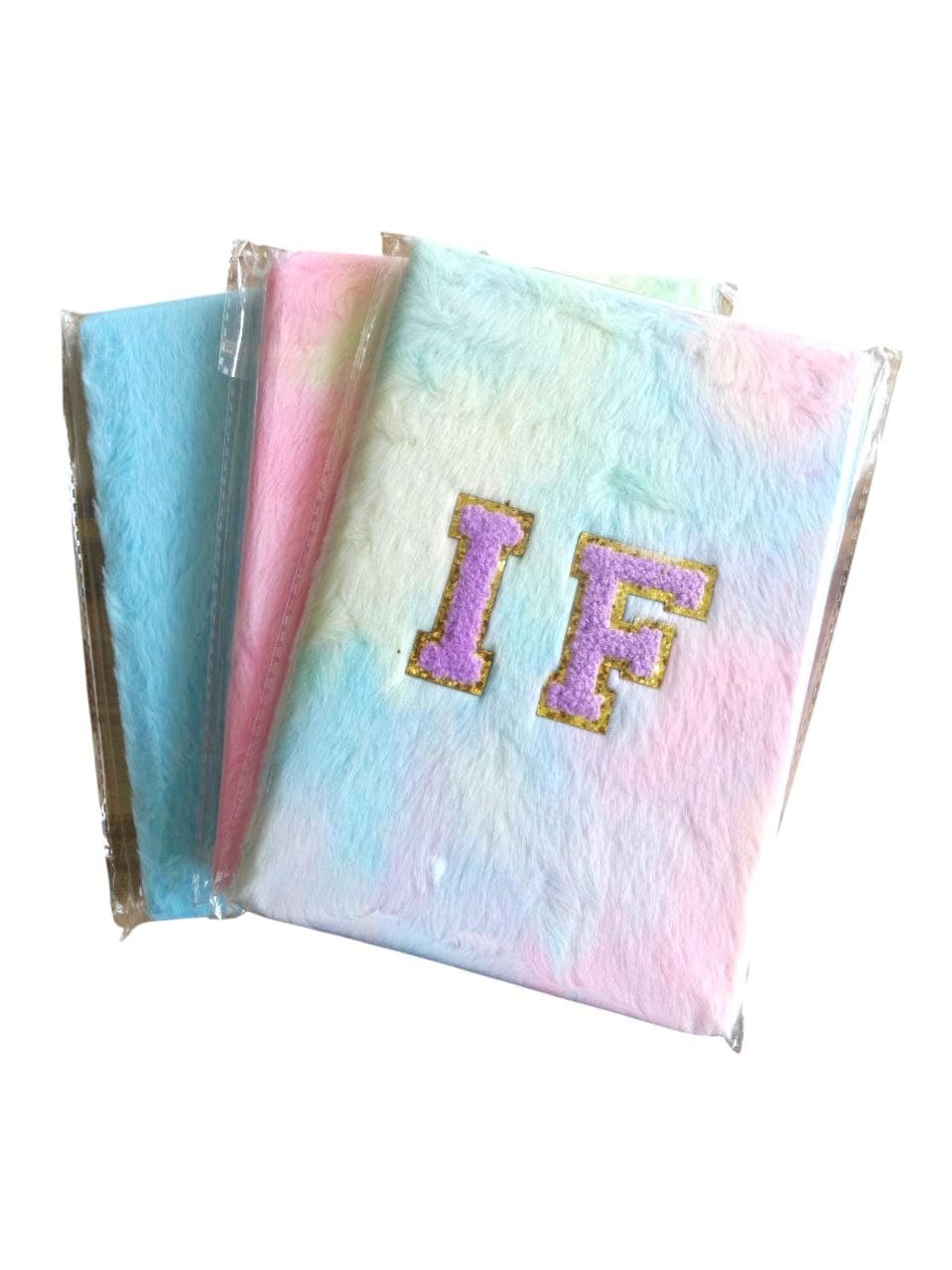 Fluffy Notebook with assorted design patch