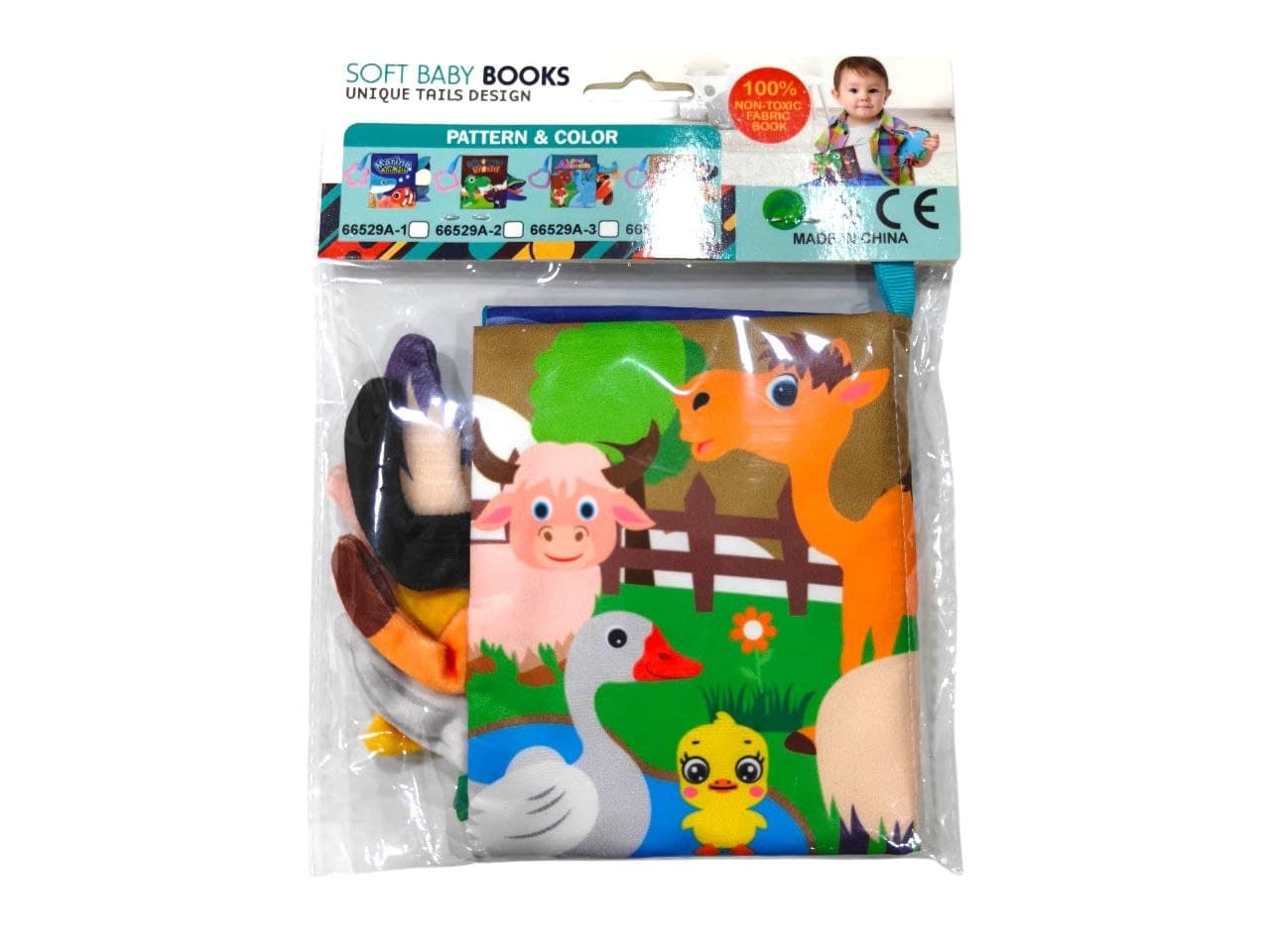 Tiibaby Soft Baby Books Unique Tails Designs - Happy Farm, Item No. 66529A-1, 66529A-2, 66529A-3 66529A-4