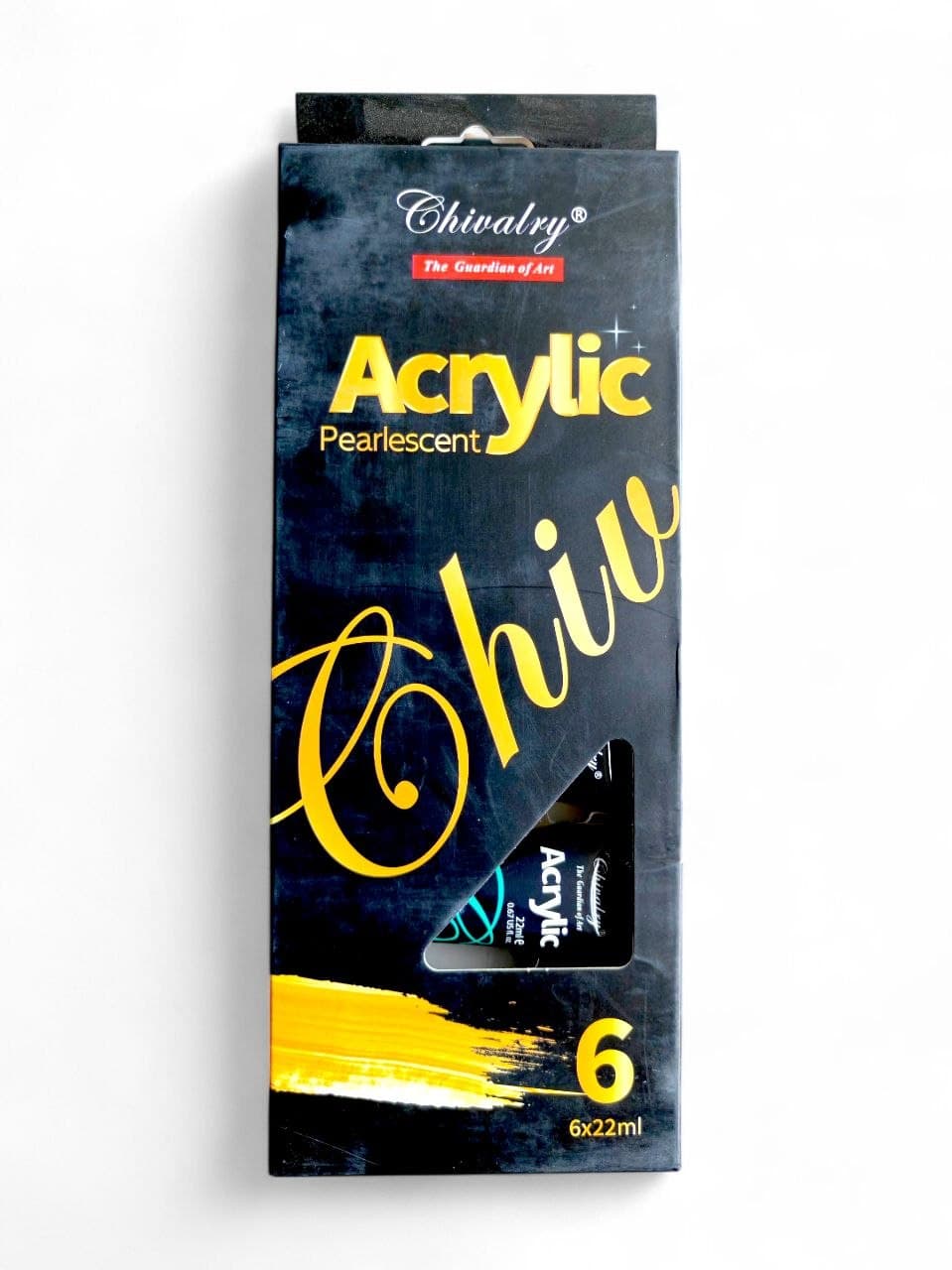 Chivalry Acrylic Pearlescent Paints 22ml Tubes x 6 Colors, No. 2024A622P