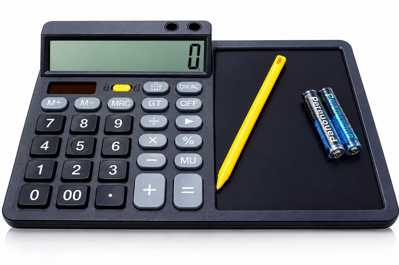 LCD Writing Pad with Calculator : Calculation with Notepad, No. TS-001